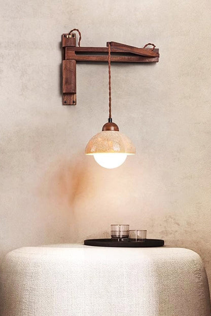Adjustable Travertine Dome Wall Sconce - view 6 | morylighting
