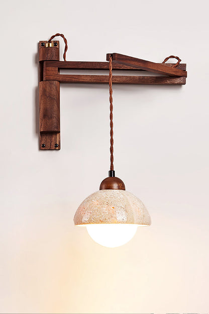 Adjustable Travertine Dome Wall Sconce - view 11 | morylighting