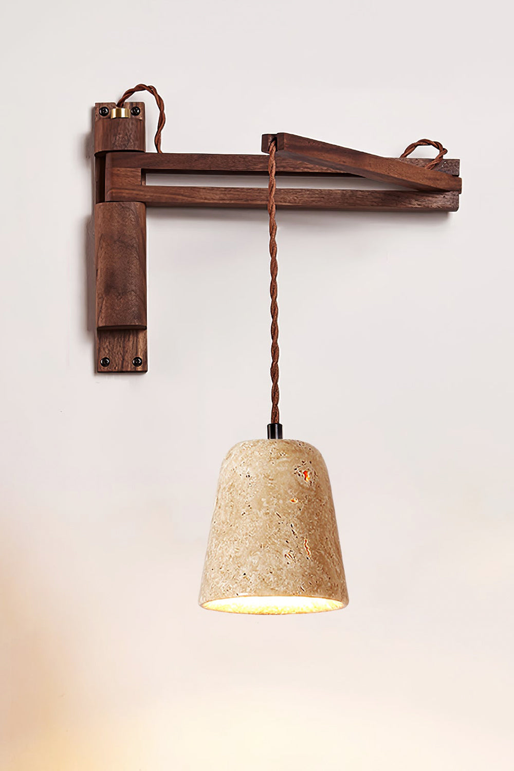Adjustable Travertine Dome Wall Sconce - view 13 | morylighting
