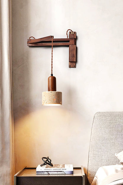 Adjustable Travertine Dome Wall Sconce - view 3 | morylighting
