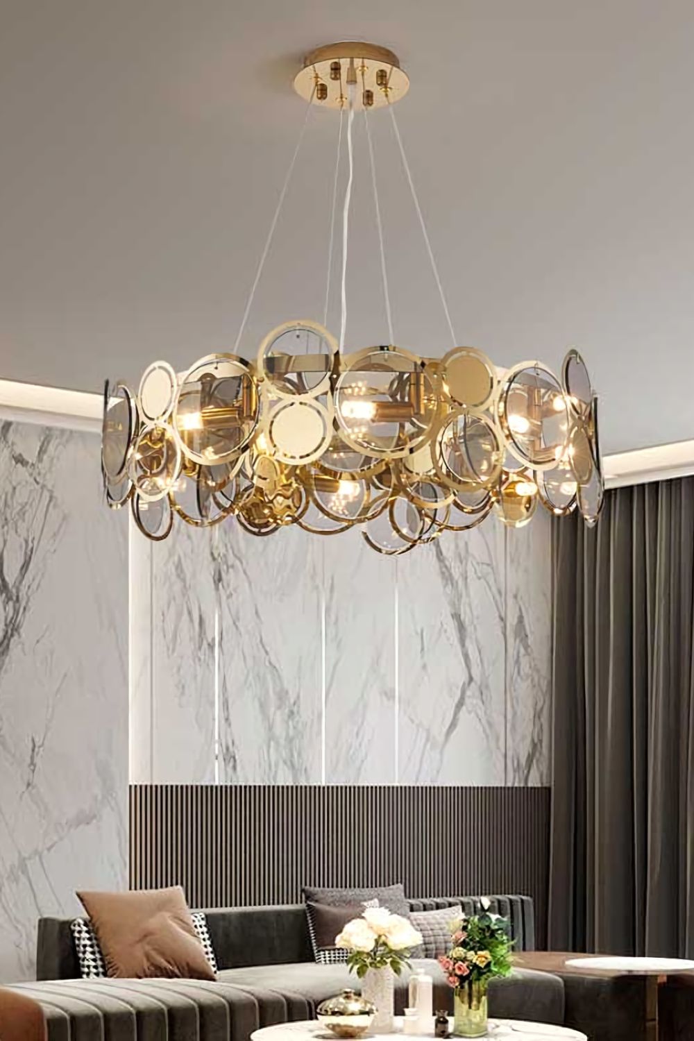 Adrianna Glass Round Chandelier - morylighting
