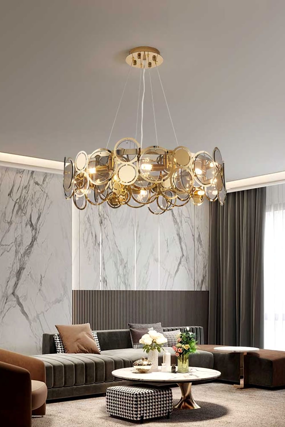 Adrianna Glass Round Chandelier - morylighting