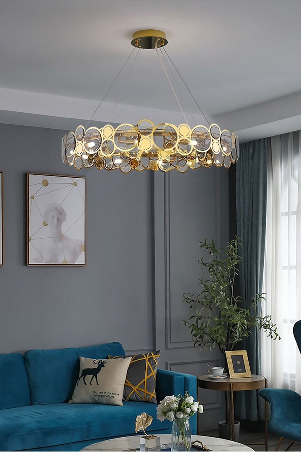 Adrianna Glass Round Chandelier - morylighting