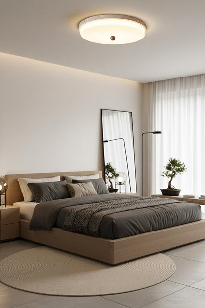 Aeon Travertine Globe Ceiling Light - view 3 | morylighting