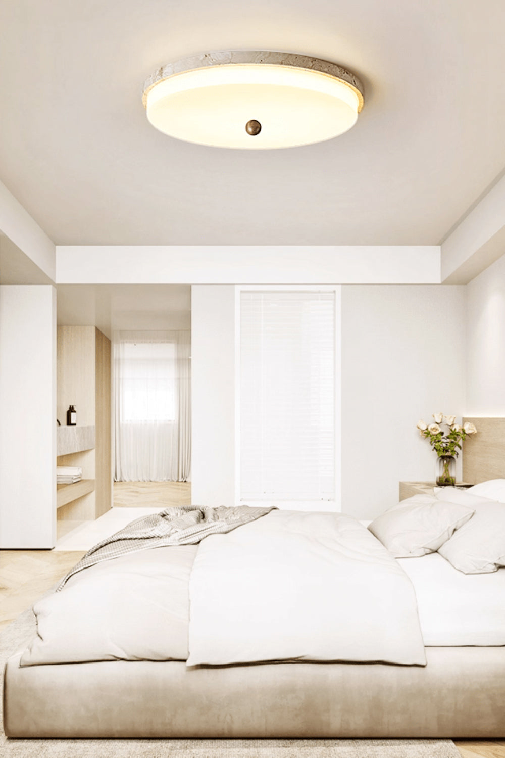Aeon Travertine Globe Ceiling Light - view 10 | morylighting