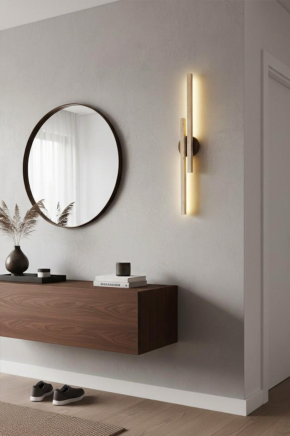 Aeris Travertine Wall Light - view 2 | morylighting