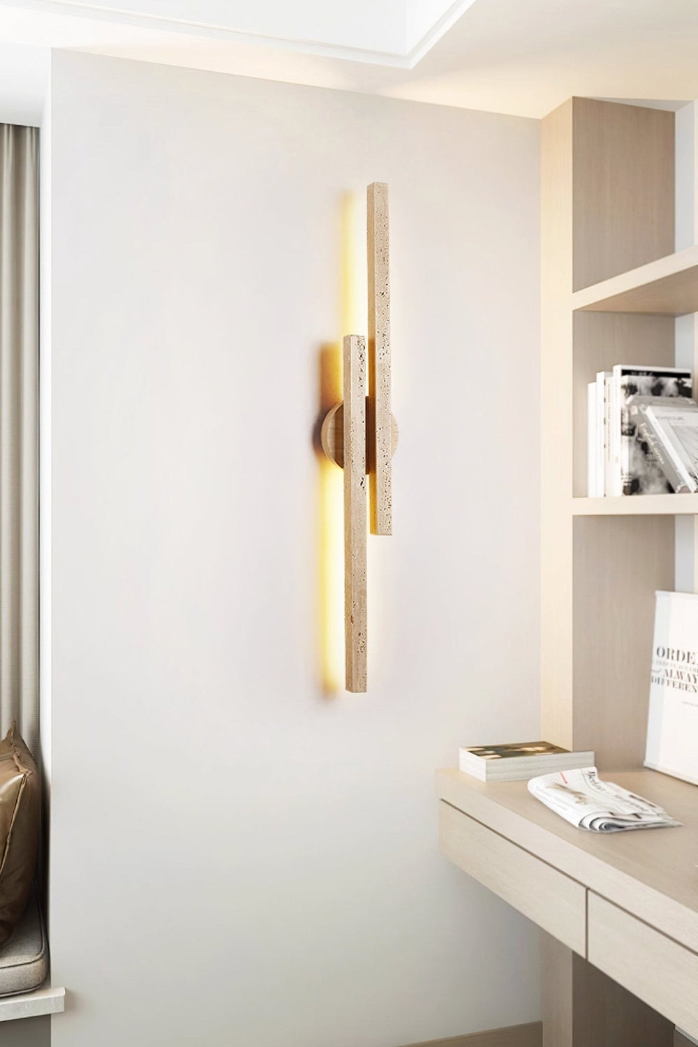 Aeris Travertine Wall Light - view 9 | morylighting