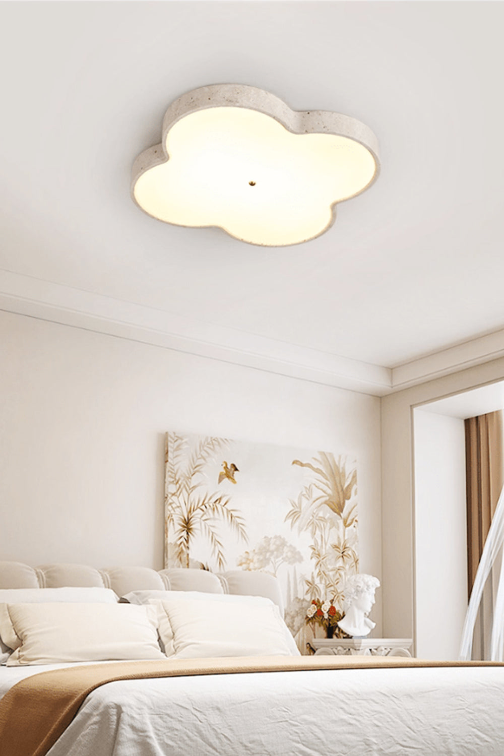 Aethel Cloud Travertine Ceiling Lamp - view 11 | morylighting