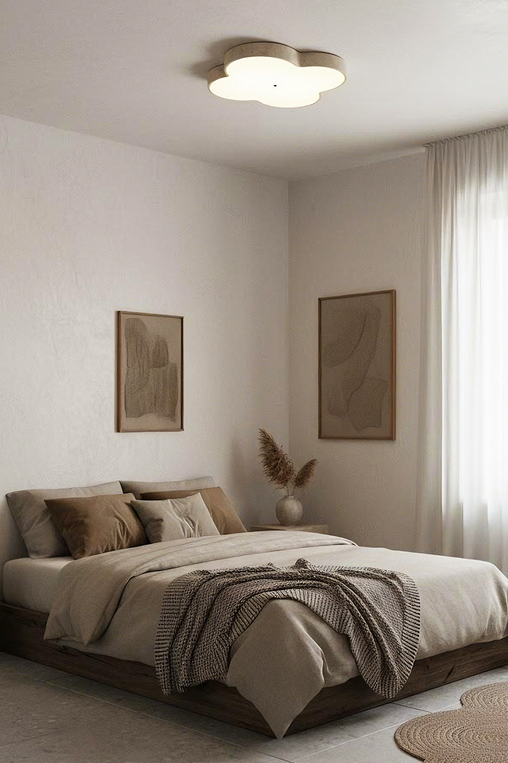 Aethel Cloud Travertine Ceiling Lamp - view 6 | morylighting