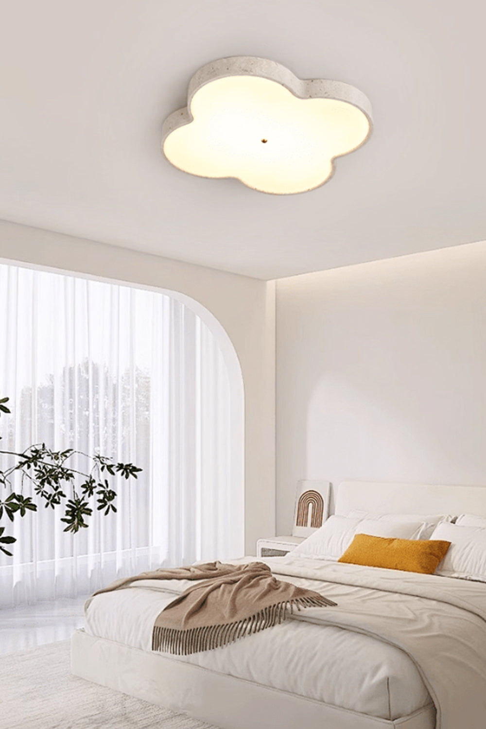 Aethel Cloud Travertine Ceiling Lamp - view 2 | morylighting