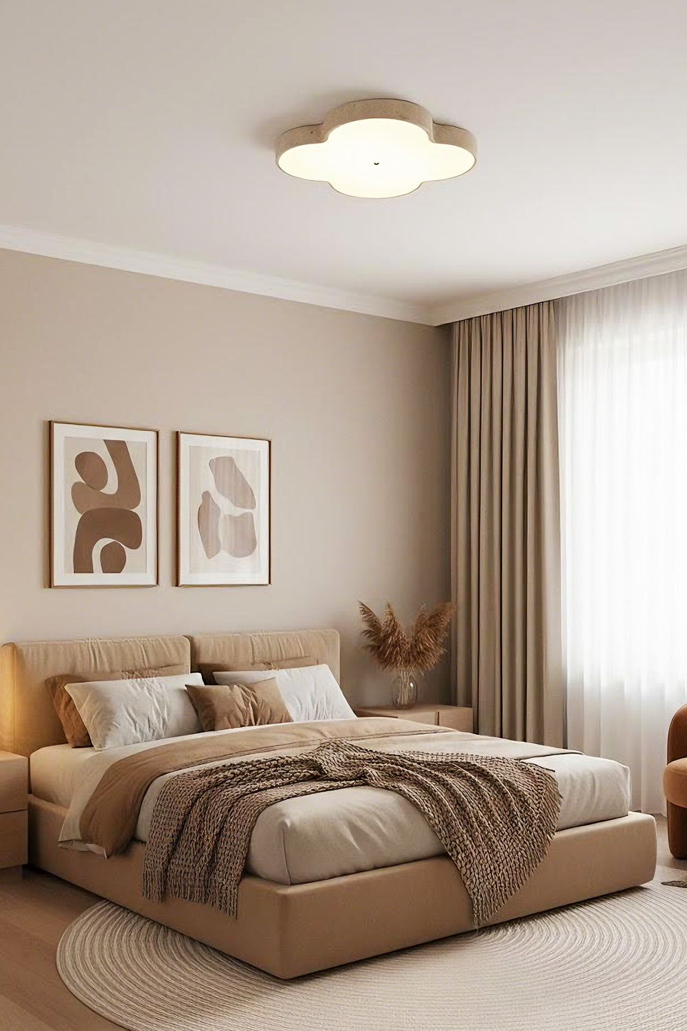 Aethel Cloud Travertine Ceiling Lamp - view 9 | morylighting