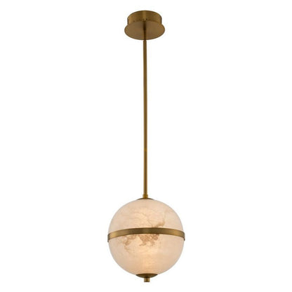 Morylighting Sculptural Alabaster LED Pendant - American kitchen breakfast bar area