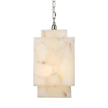 Morylighting Alabaster Cube Pendant Lamp - dramatic American stairwell with three-story void
