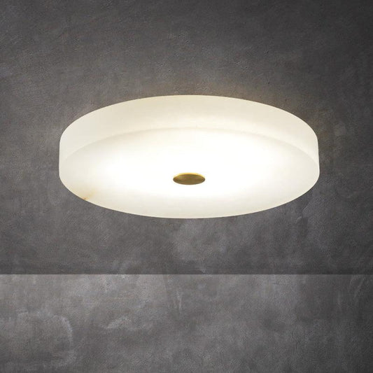 Alabaster Flush Mounted Round Led Chandelier - jchandelier