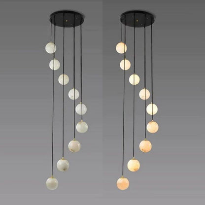 Alabaster Global Staircase Chandelier