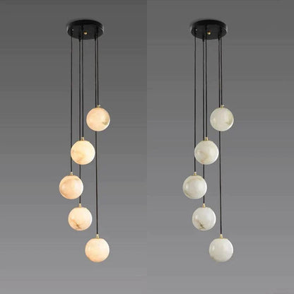 Morylighting Luminous Alabaster Wavy Chandelier - Background Shot