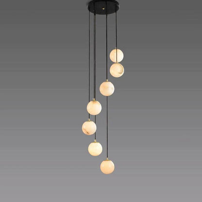 Morylighting Luminous Alabaster Wavy Chandelier - Background Shot
