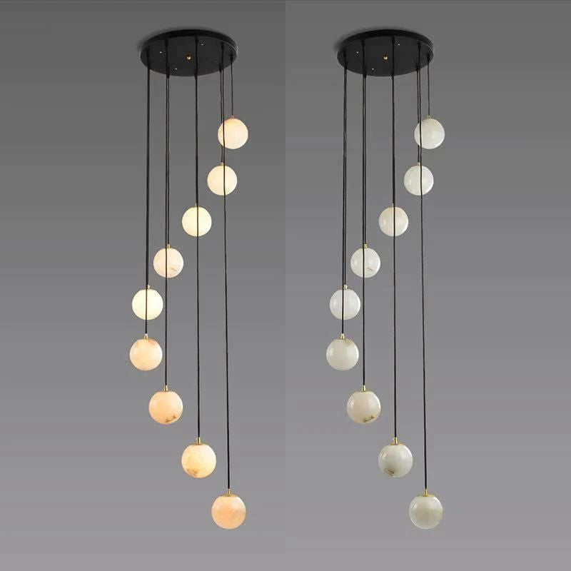 Morylighting Luminous Alabaster Wavy Chandelier - Background Shot