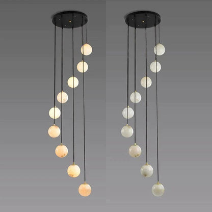 Morylighting Luminous Alabaster Wavy Chandelier - Background Shot