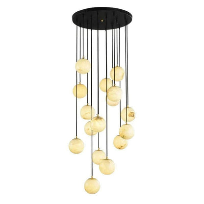 Morylighting Luminous Alabaster Wavy Chandelier - Background Shot