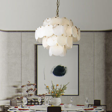 Charlene Alabaster Multi-Tier Round Chandelier - morylighting