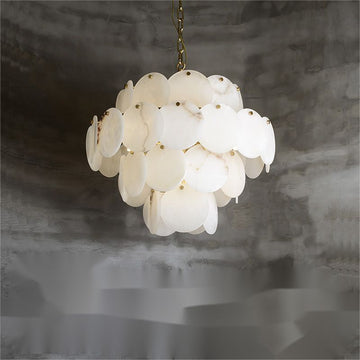 Charlene Alabaster Multi-Tier Round Chandelier - morylighting
