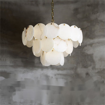 Charlene Alabaster Multi-Tier Round Chandelier - morylighting