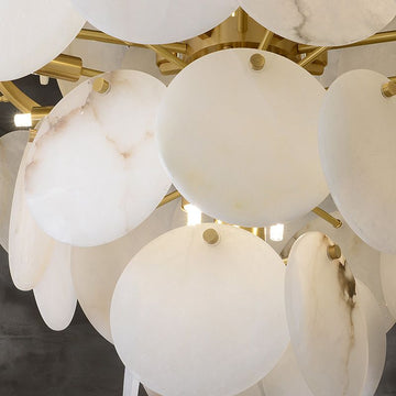 Charlene Alabaster Multi-Tier Round Chandelier - morylighting