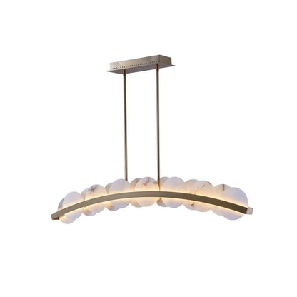 Morylighting Snowflake Alabaster Linear Chandelier - modern American farmhouse dining room