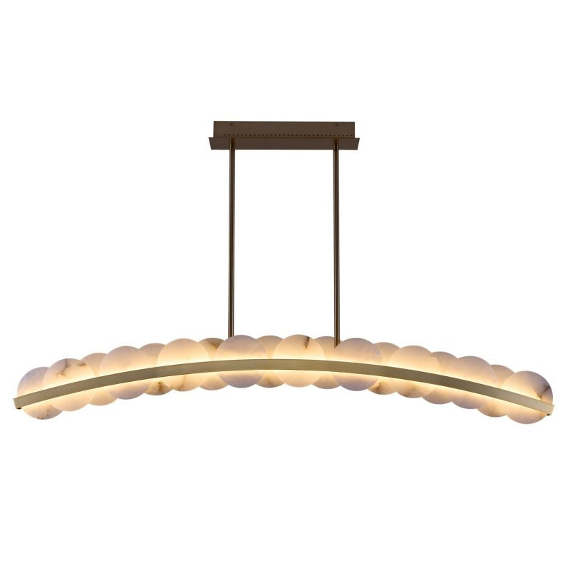 Morylighting Horizon Alabaster Linear Chandelier 60" - American transitional dining room