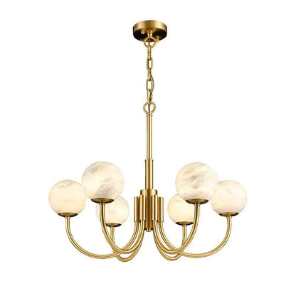 Morylighting Celestial Alabaster Brass Chandelier - Background Shot