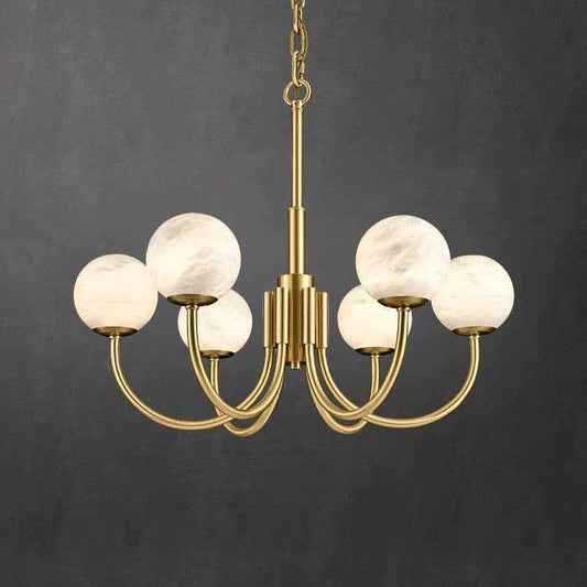 Morylighting Celestial Alabaster Brass Chandelier - Background Shot