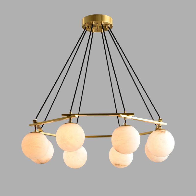 Morylighting Lumina Alabaster Modern Round Chandelier - Background Shot