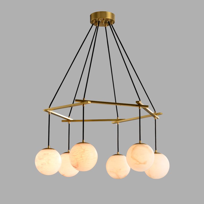 Morylighting Lumina Alabaster Modern Round Chandelier - Background Shot
