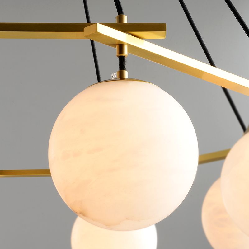 Morylighting Lumina Alabaster Modern Round Chandelier - Background Shot