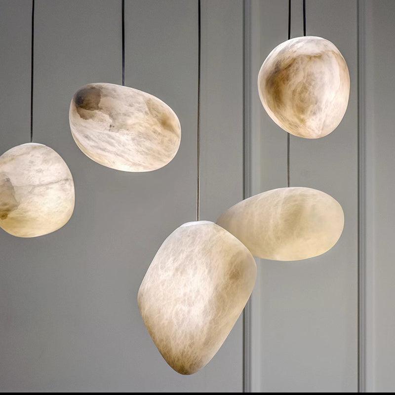 Morylighting Luminous Alabaster 1-Light Pendant - cozy American reading nook by a window