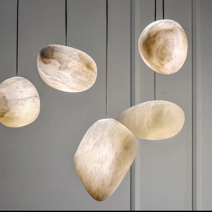 Morylighting Luminous Alabaster 1-Light Pendant - cozy American reading nook by a window