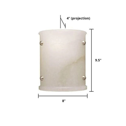 Morylighting Alabaster Arc Semi-Cylindrical Wall Sconce - Background Shot