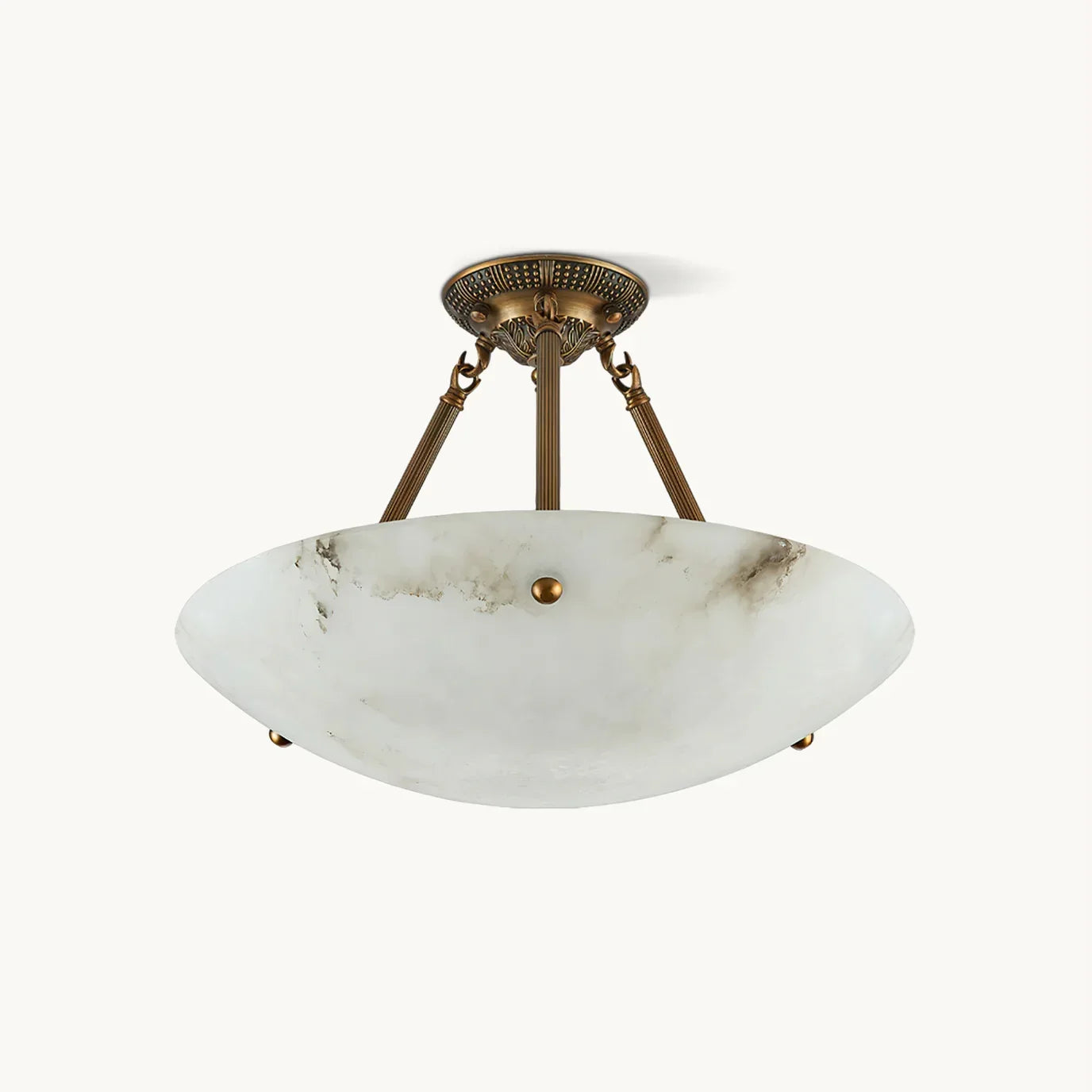 Vintage Round Alabaster Ceiling Lamp