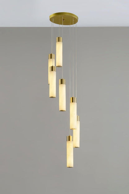 Alabaster Celestial Brass Cascade Chandelier - view 13 | morylighting