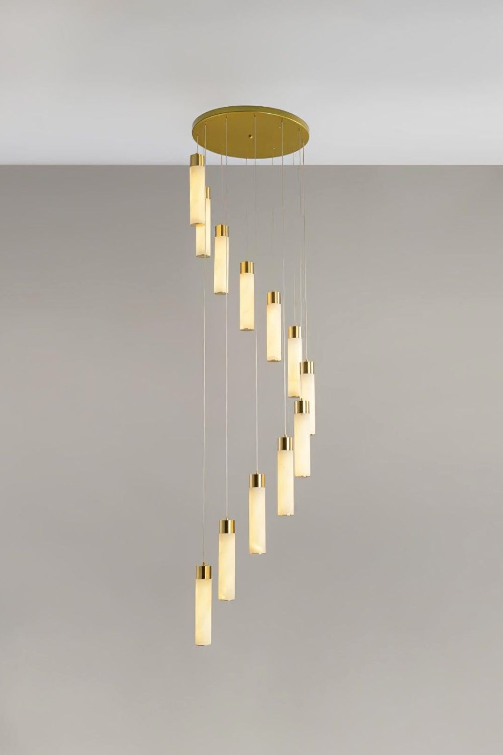 Alabaster Celestial Brass Cascade Chandelier - view 14 | morylighting