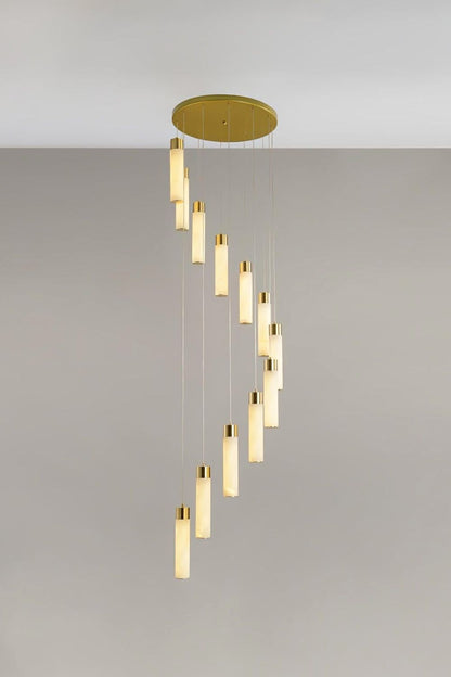 Alabaster Celestial Brass Cascade Chandelier - view 14 | morylighting