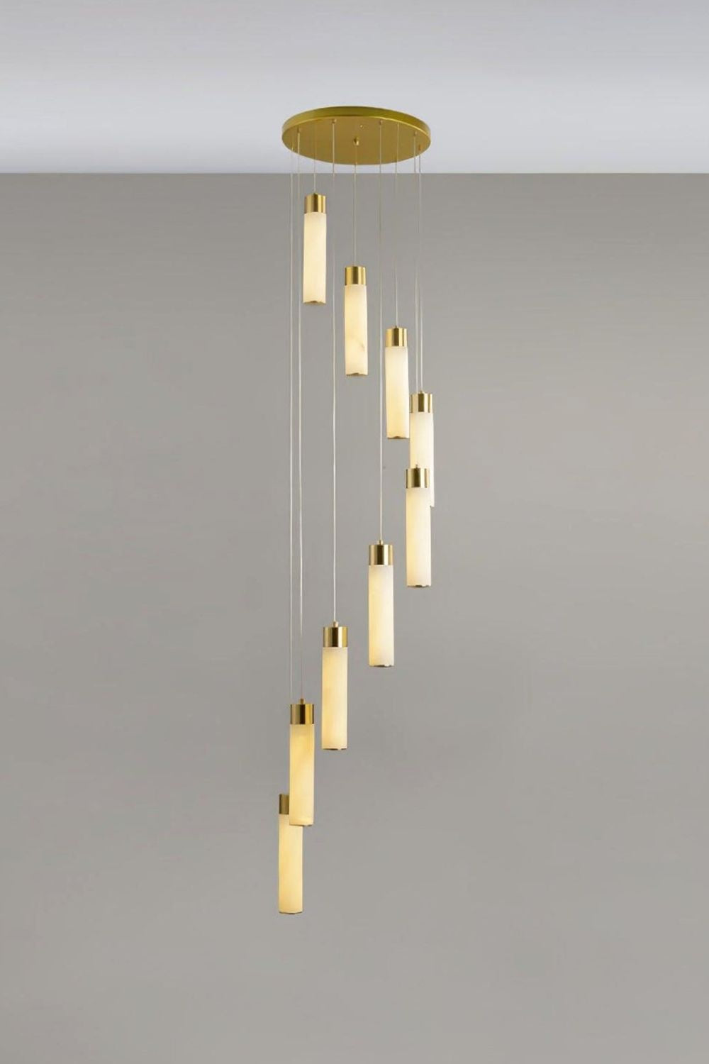 Alabaster Celestial Brass Cascade Chandelier - view 15 | morylighting