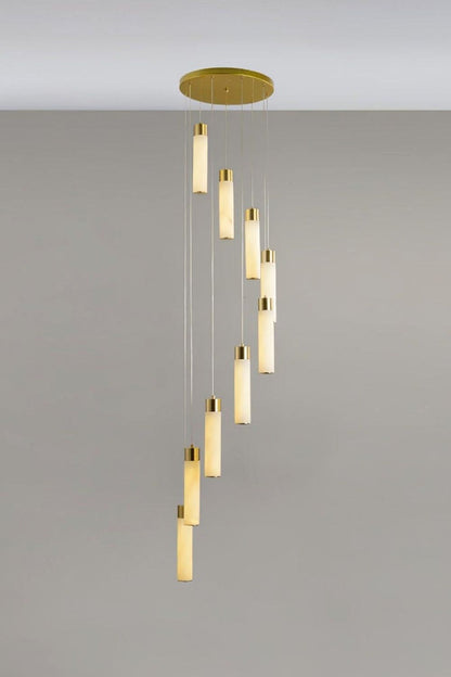 Alabaster Celestial Brass Cascade Chandelier - view 15 | morylighting