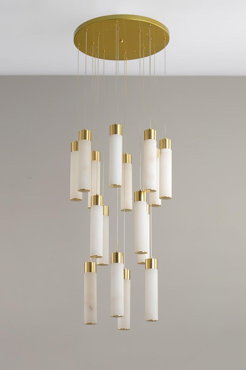 Alabaster Celestial Brass Cascade Chandelier - view 9 | morylighting