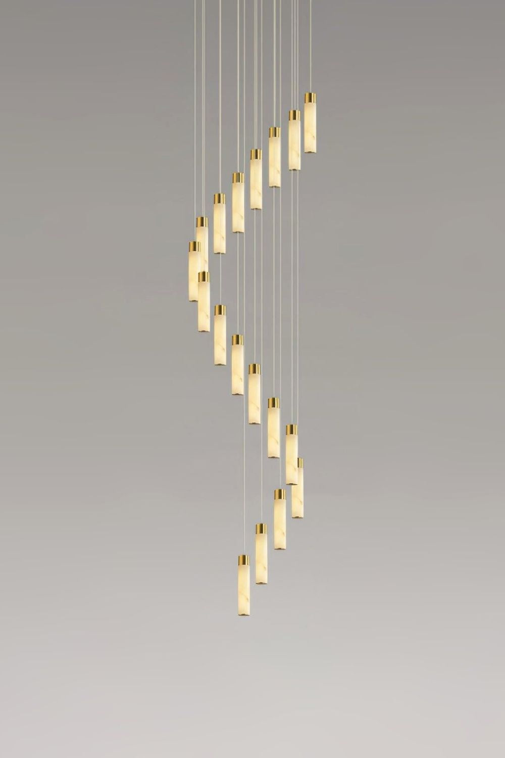 Alabaster Celestial Brass Cascade Chandelier - view 16 | morylighting