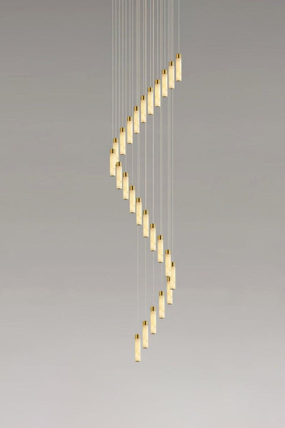 Alabaster Celestial Brass Cascade Chandelier - view 17 | morylighting