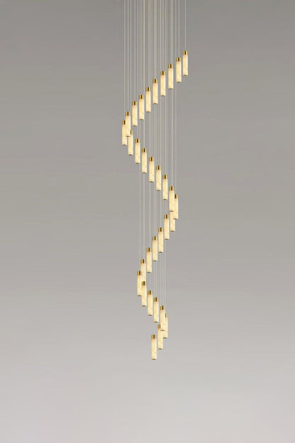 Alabaster Celestial Brass Cascade Chandelier - view 18 | morylighting