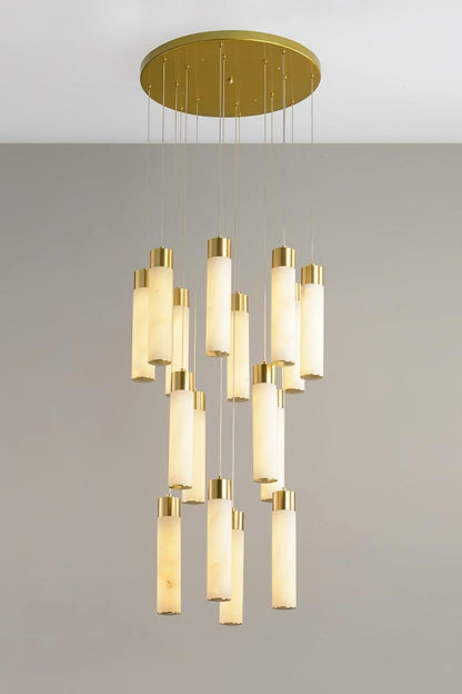 Alabaster Celestial Brass Cascade Chandelier - view 7 | morylighting