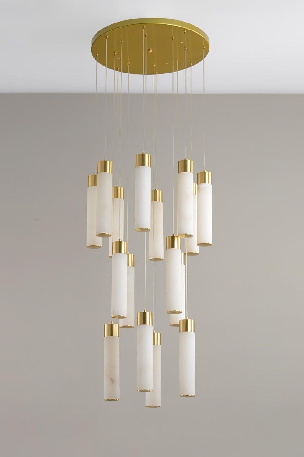 Alabaster Celestial Brass Cascade Chandelier - view 10 | morylighting